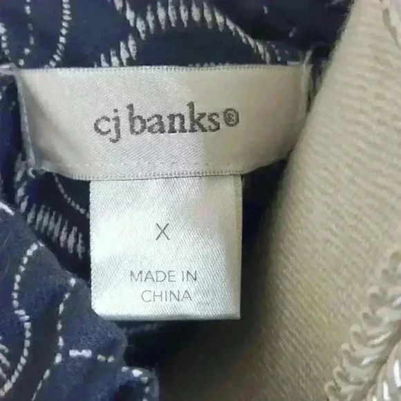 XL CJ Banks Women's 3/4 Sleeve Abstract Button Up Jacket 100% Cotton - Picture 5 of 13